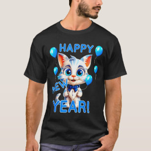 Cat Happy New Year Mew Year Funny New Years Party  T-Shirt