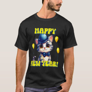 Cat Happy New Year Mew Year Funny New Years Party  T-Shirt