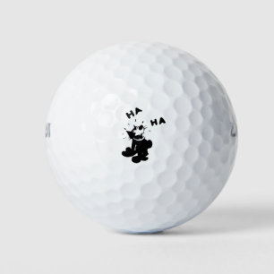 Cat Happy Silhouette Cartoon Funny Laughing Golf Balls