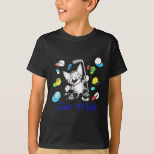 Cat Hat Trick Ice Hockey Goal Scoring Kitten Kitty T-Shirt