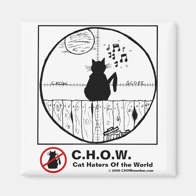 Cat Haters Scope Cartoon Magnet (Front)