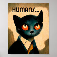 Cat Hates Humans | Humoristic Art For Cat Lovers