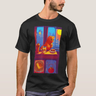 Cat having marmalade for breakfast orange citrus T-Shirt