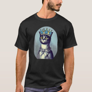 Cat Head Blue Cyanotype Vintage Graphic Princess Q T-Shirt