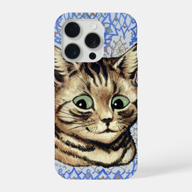 Cat head drawing by Louis Wain  iPhone Case (Back)