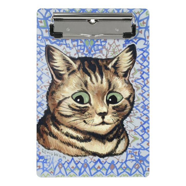 Cat head drawing by Louis Wain  Mini Clipboard (Front)