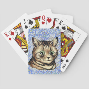 Cat head drawing by Louis Wain  Playing Cards