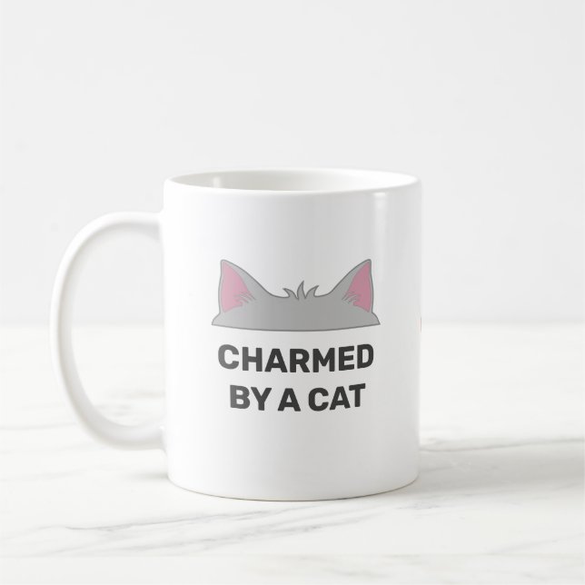 Cat Head & Personalised Funny Cat Quote Coffee Mug (Left)