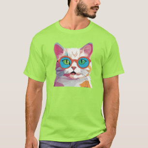 Cat Head Wearing Glasses Clipart-78199 T-Shirt