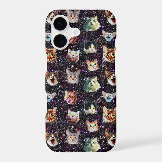 Cat Heads in Outer Space Funny Galaxy Pattern (Back)