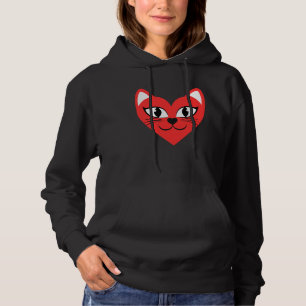 Cat Heart Face  Love Cats Hoodie