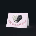 Cat Heart Girlfriend Birthday Card<br><div class="desc">If you've found your purrfect partner,  let her know this birthday with this charming birthday card,  featuring two cats in a heart-shape.</div>