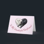 Cat Heart Girlfriend Birthday Card<br><div class="desc">If you've found your purrfect partner,  let her know this birthday with this charming birthday card,  featuring two cats in a heart-shape.</div>