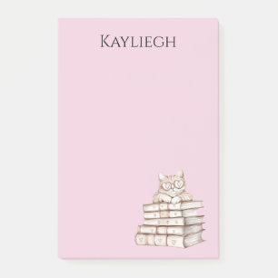 Cat Heart Glasses Books Post-it Notes