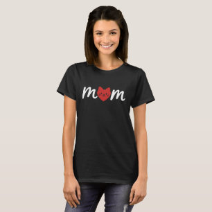 Cat Heart Mum Minimalist Love T-Shirt