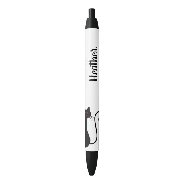 Cat Heart Pen with Name (Front Vertical)