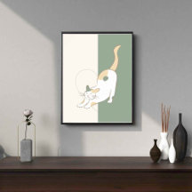 cat heart Poster