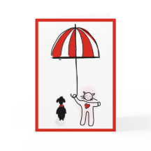 Cat Heart & Umbrella Loves Doggy Valentine's Day