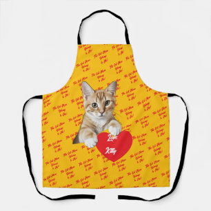 Cat Heart with Love Apron