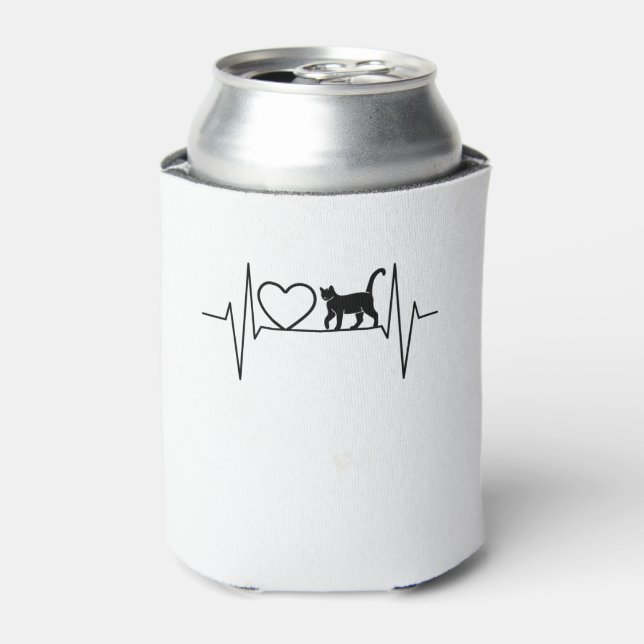 Cat Heartbeat Can Cooler (Can Front)