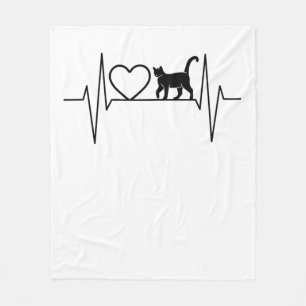 Cat Heartbeat Fleece Blanket