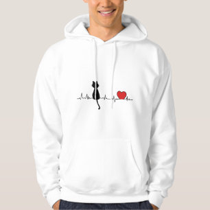 Cat heartbeat - funny cat hoodie