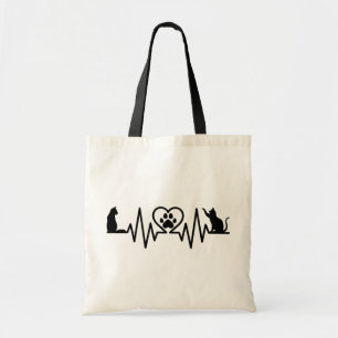 Cat Heartbeat with Another Cat Tote Bag