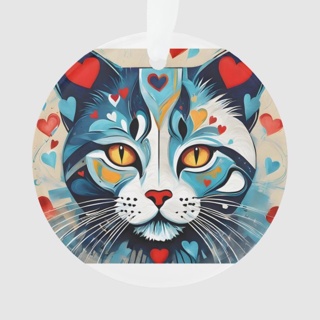 Cat Hearted Ornament (Front)