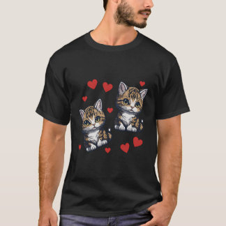 Cat Hearts Shirt Love Kittens Women'S Girls Cat Lo