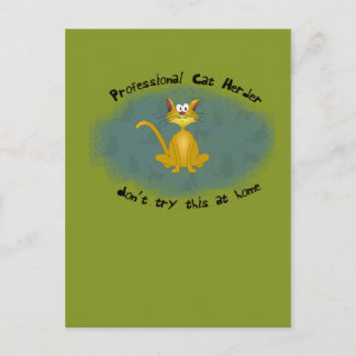 Cat Herder Funny Postcard