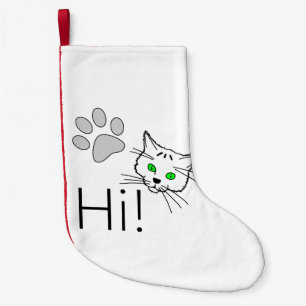 Cat - Hi! Small Christmas Stocking