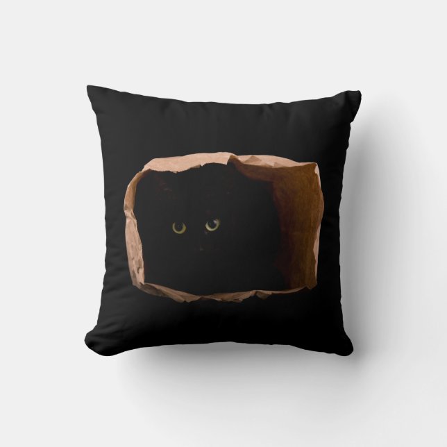 Cat Hiding in the Shadows Cushion (Front)