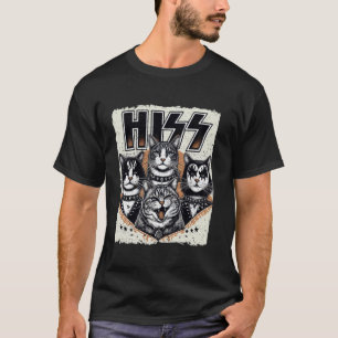 Cat Hiss Funny Cat Lover Cat Owner Cat Humour Dist T-Shirt