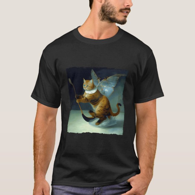 Cat Hockey Butterfly T-Shirt (Front)