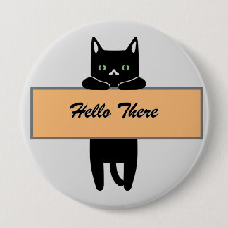 Cat holding a sign Button Badge
