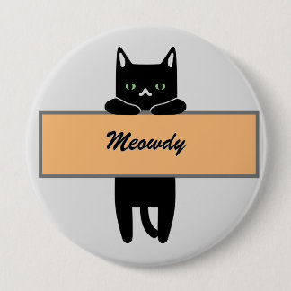 Cat holding a sign Button Badge