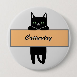 Cat holding a sign Button Badge