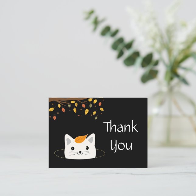 Cat Hole Thank You Card (Standing Front)