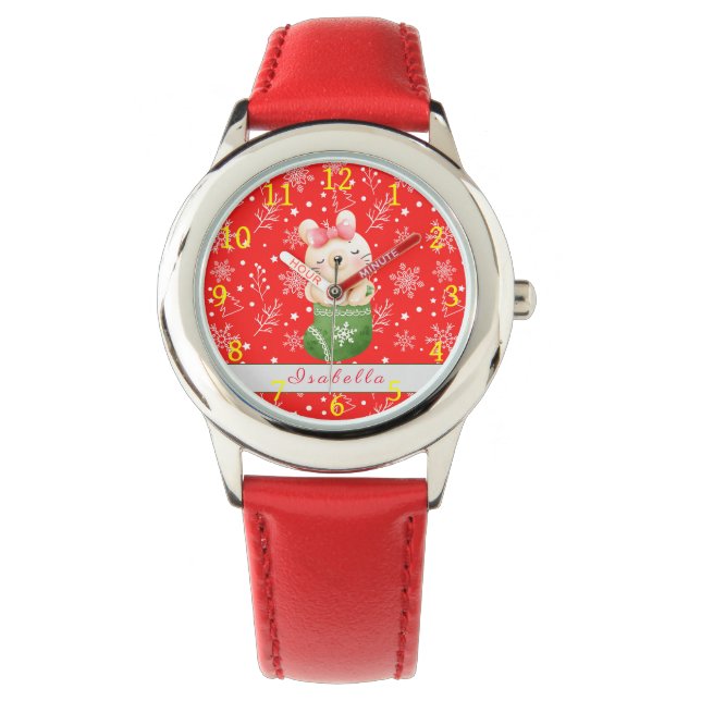 Cat Holidays Customise Name Watch (Front)