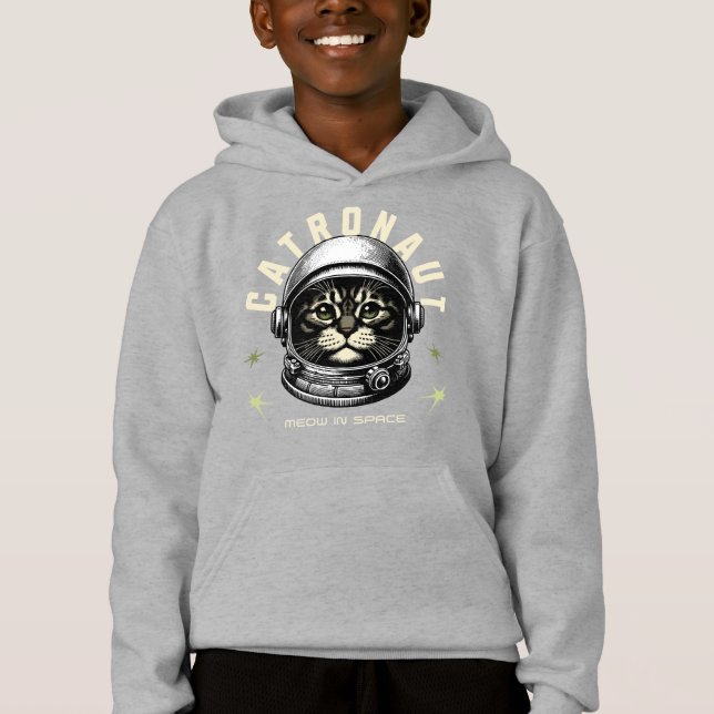 Cat Hoodie Funny Cat Astronaut (Front)