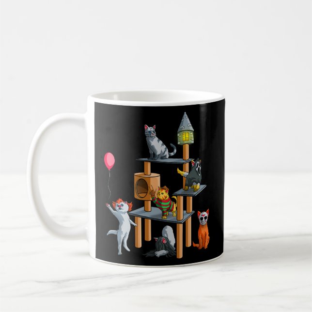 Cat Horror Movies Halloween For Cat Kitty Coffee Mug (Left)