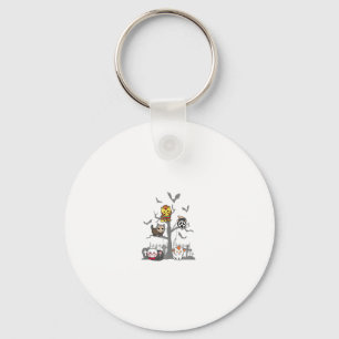 Cat Horror Movies Lazy Halloween Costume for Felin Key Ring