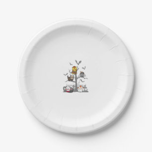 Cat Horror Movies Lazy Halloween Costume for Felin Paper Plate