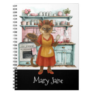 Cat House wife is cooking in the Kitchen Notebook