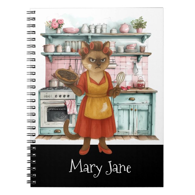 Cat  House wife is cooking in the Kitchen Notebook (Front)