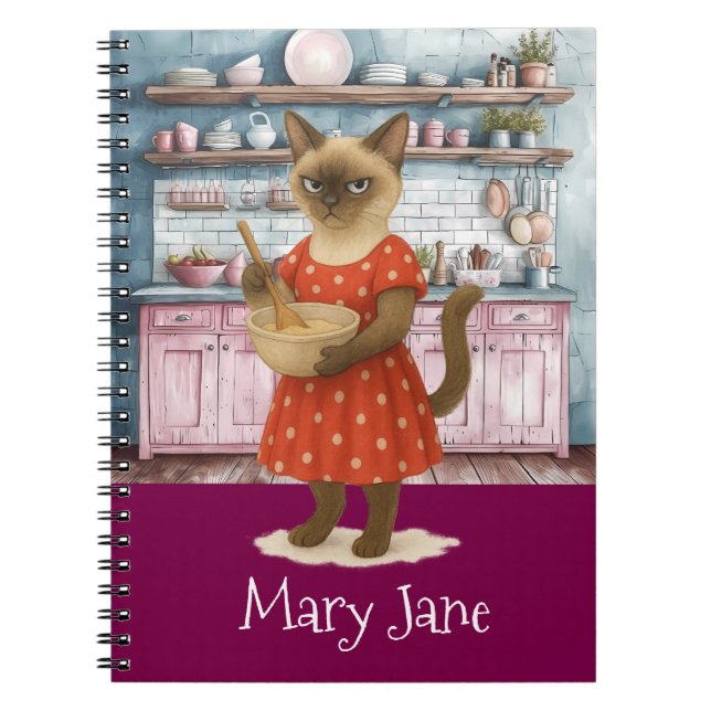 Cat  House wife is cooking in the Kitchen Notebook (Front)
