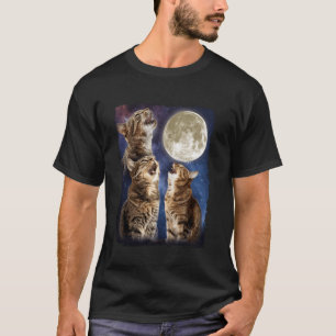 Cat Howling At Moon T-Shirt