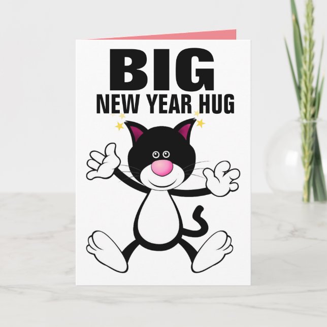 CAT HUG NEW YEARS DAY 2021 CARD (Front)