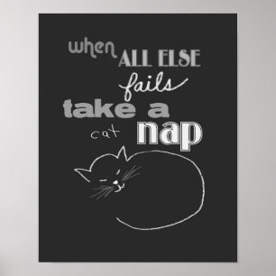 cat humour quote poster grey and white