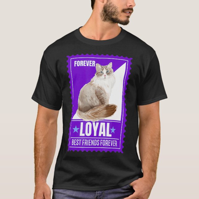 Cat Humour Siberian Cat Quote Forever Stamps Colle T-Shirt (Front)